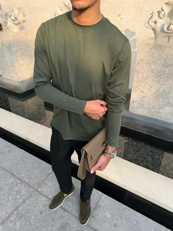 Army Green Shiny Longsleeve