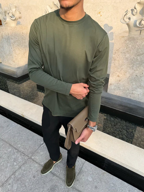 Army Green Shiny Longsleeve
